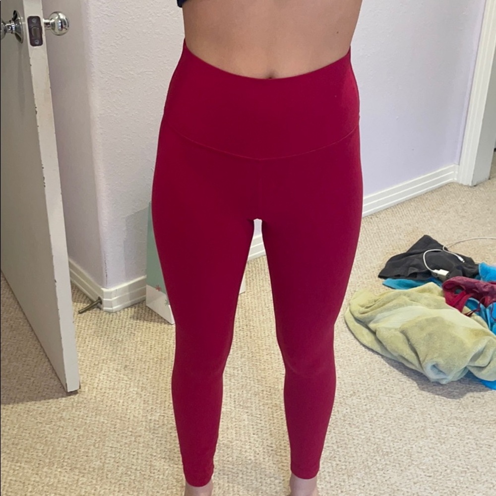 Red lululemon align leggings